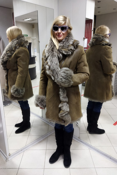 Дубленка без капюшона 1074